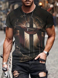 Men’s Cross and Jesus Graphic Short Sleeve T-Shirt