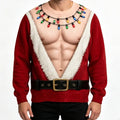 Men's 3D Funny Ugly Christmas Santa Chest Graphic Sweatshirt