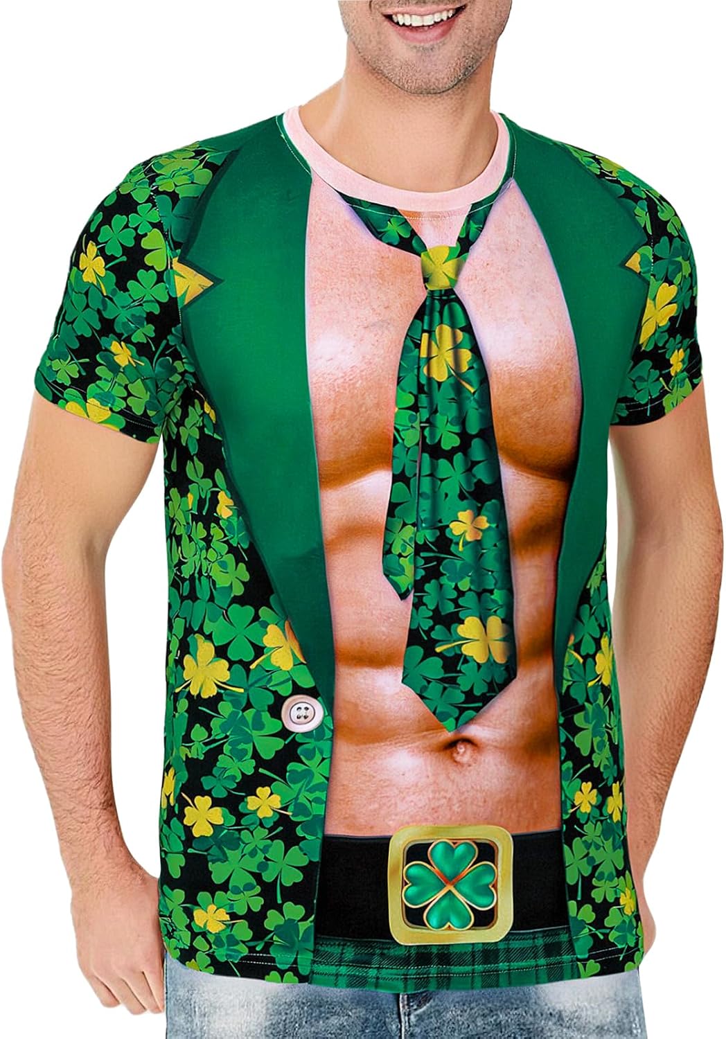 Men’s 3D Muscle Print Novelty T-Shirt
