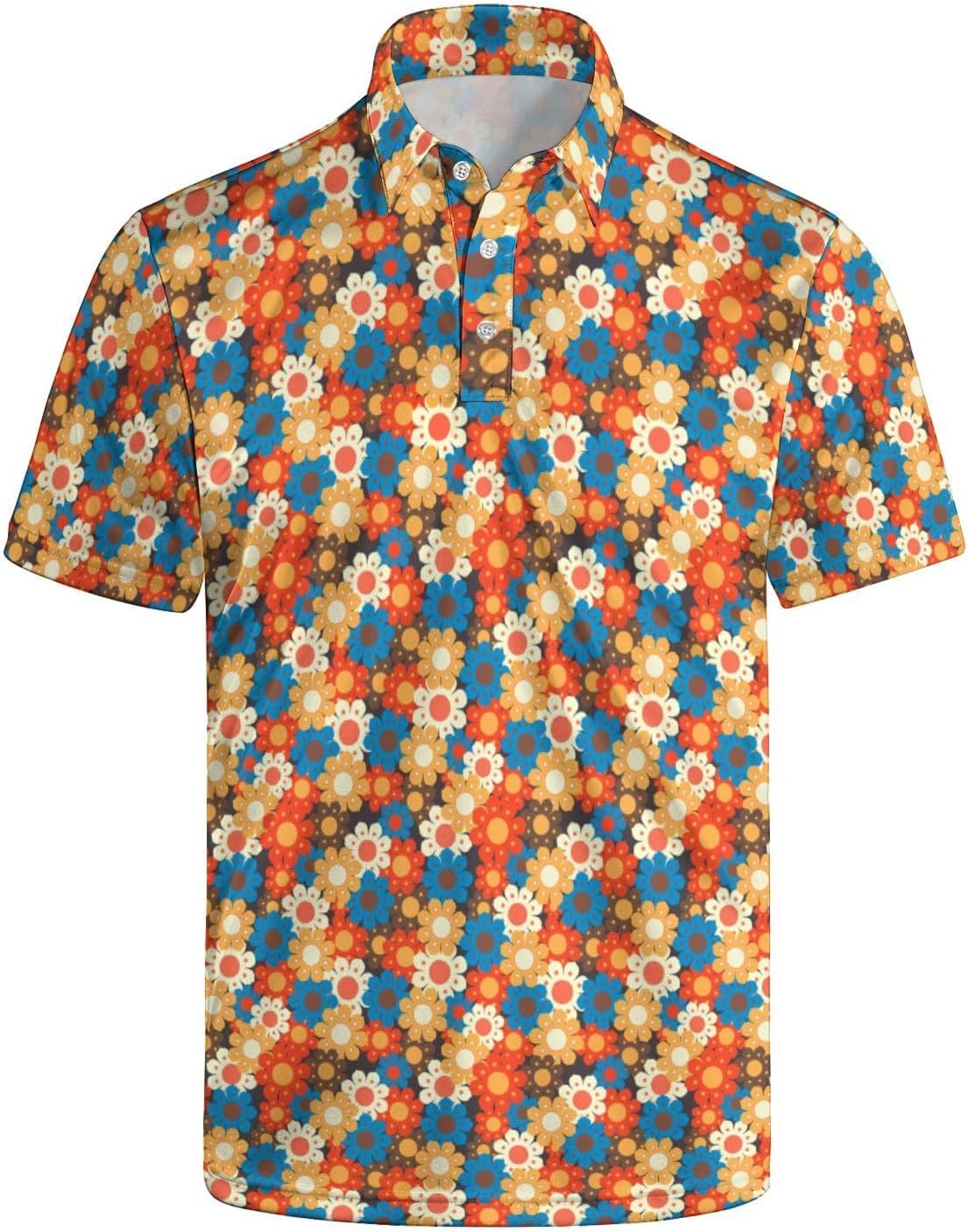 Men’s Funny Print Quick-Dry Performance Golf Polo Shirt