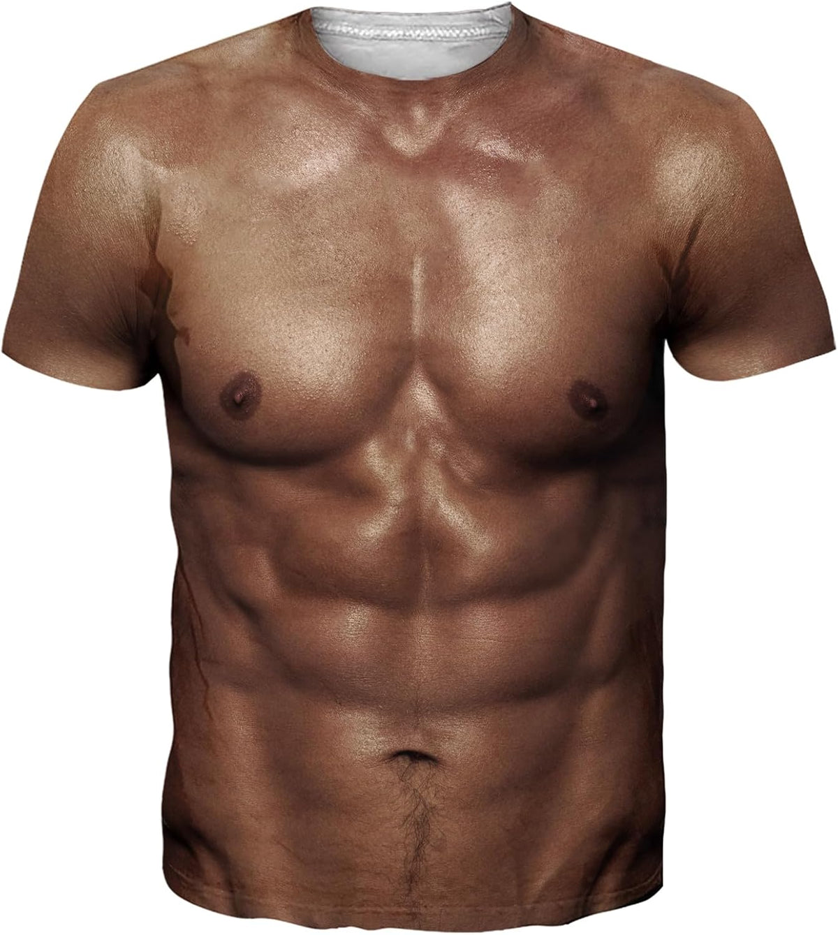 Unisex 3D Muscle Chest Graphic Short Sleeve T-Shirt