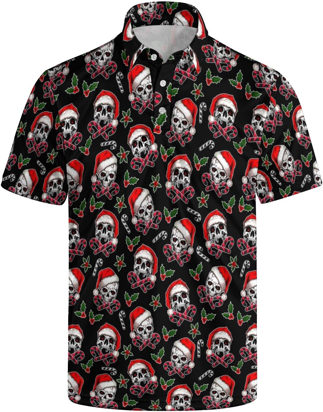 Men’s Funny Print Quick-Dry Performance Golf Polo Shirt