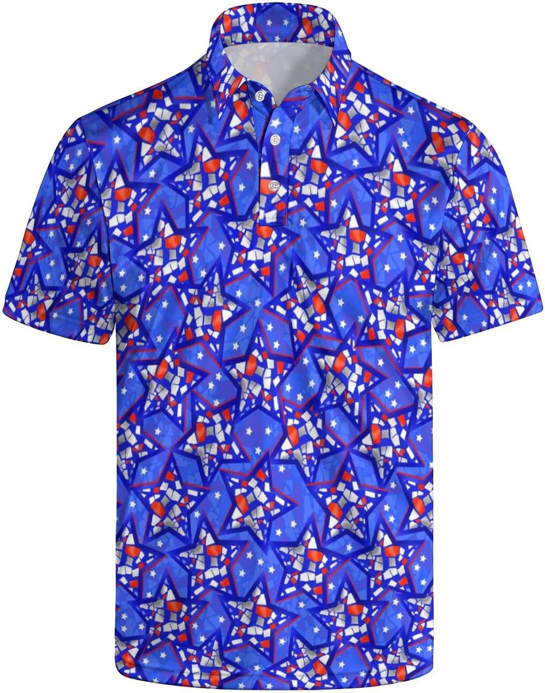 Men’s Funny Print Quick-Dry Performance Golf Polo Shirt