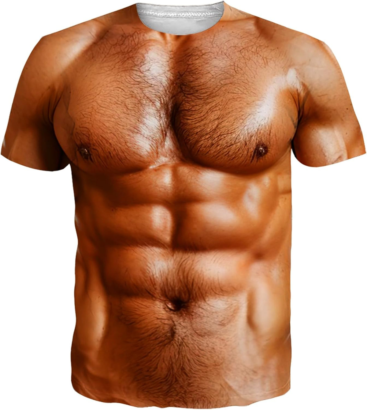 Unisex 3D Muscle Chest Graphic Short Sleeve T-Shirt