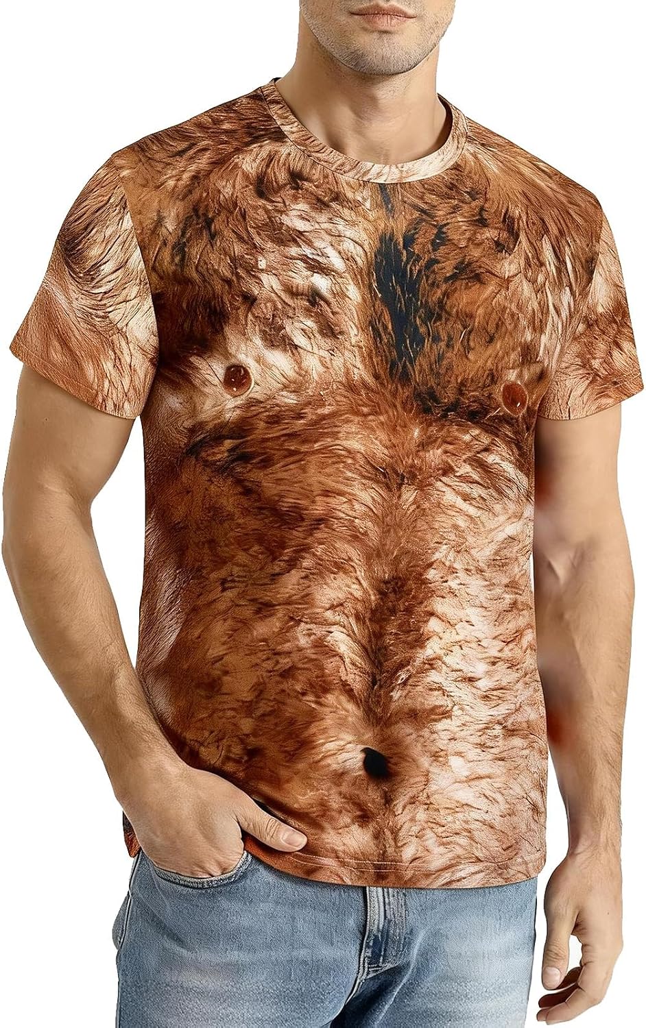 Men’s 3D Muscle Print Novelty T-Shirt