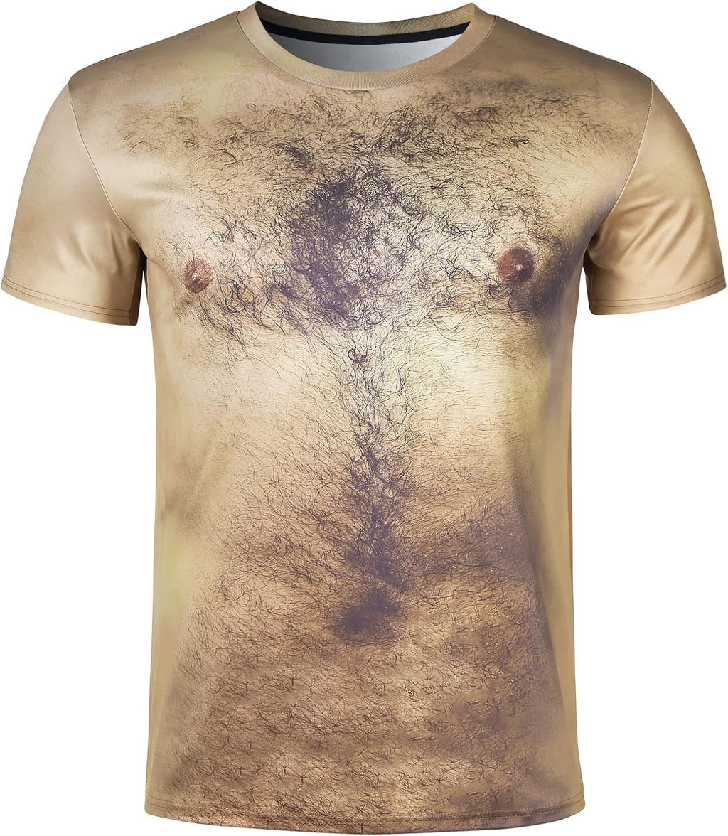 Unisex 3D Muscle Chest Graphic Short Sleeve T-Shirt - A0-ameican 04