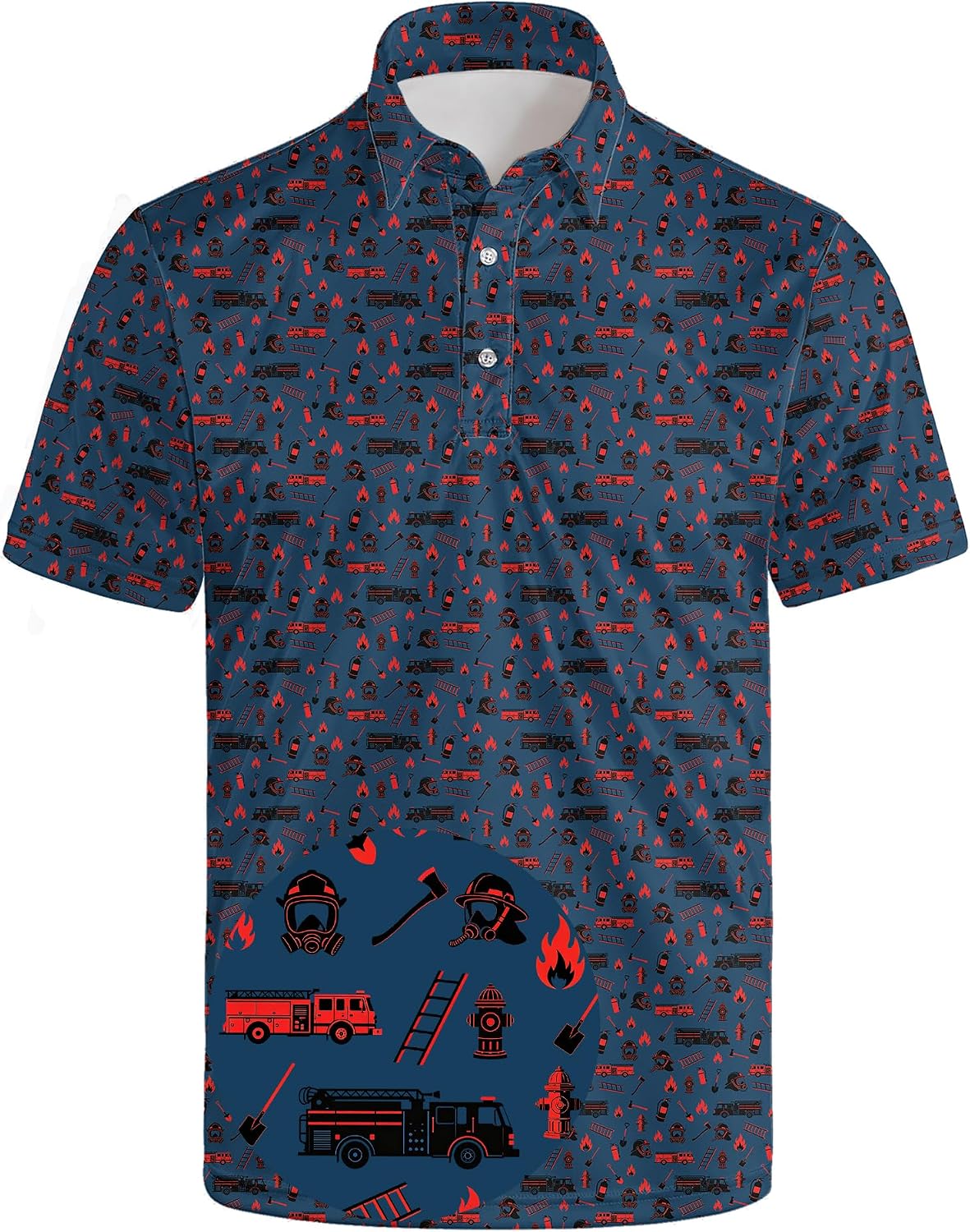 Men’s Funny Print Quick-Dry Performance Golf Polo Shirt