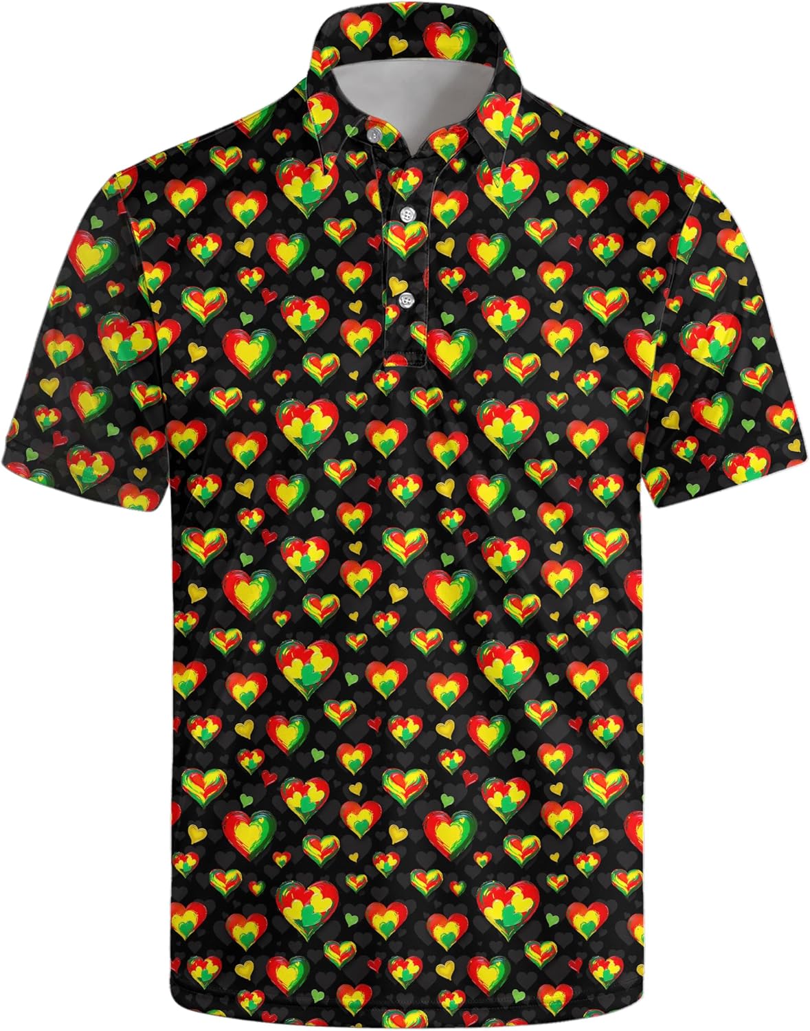 Men’s Funny Print Quick-Dry Performance Golf Polo Shirt