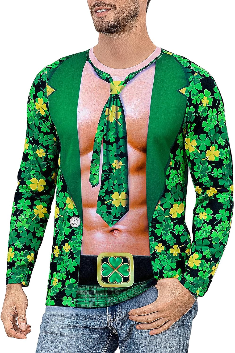 Men’s 3D Muscle Print Novelty T-Shirt