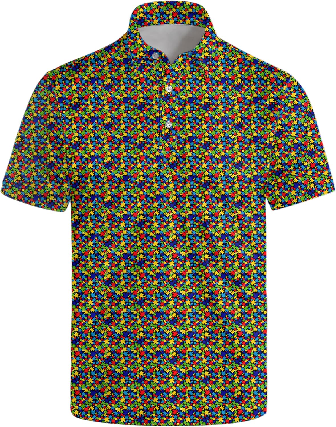 Men’s Funny Print Quick-Dry Performance Golf Polo Shirt