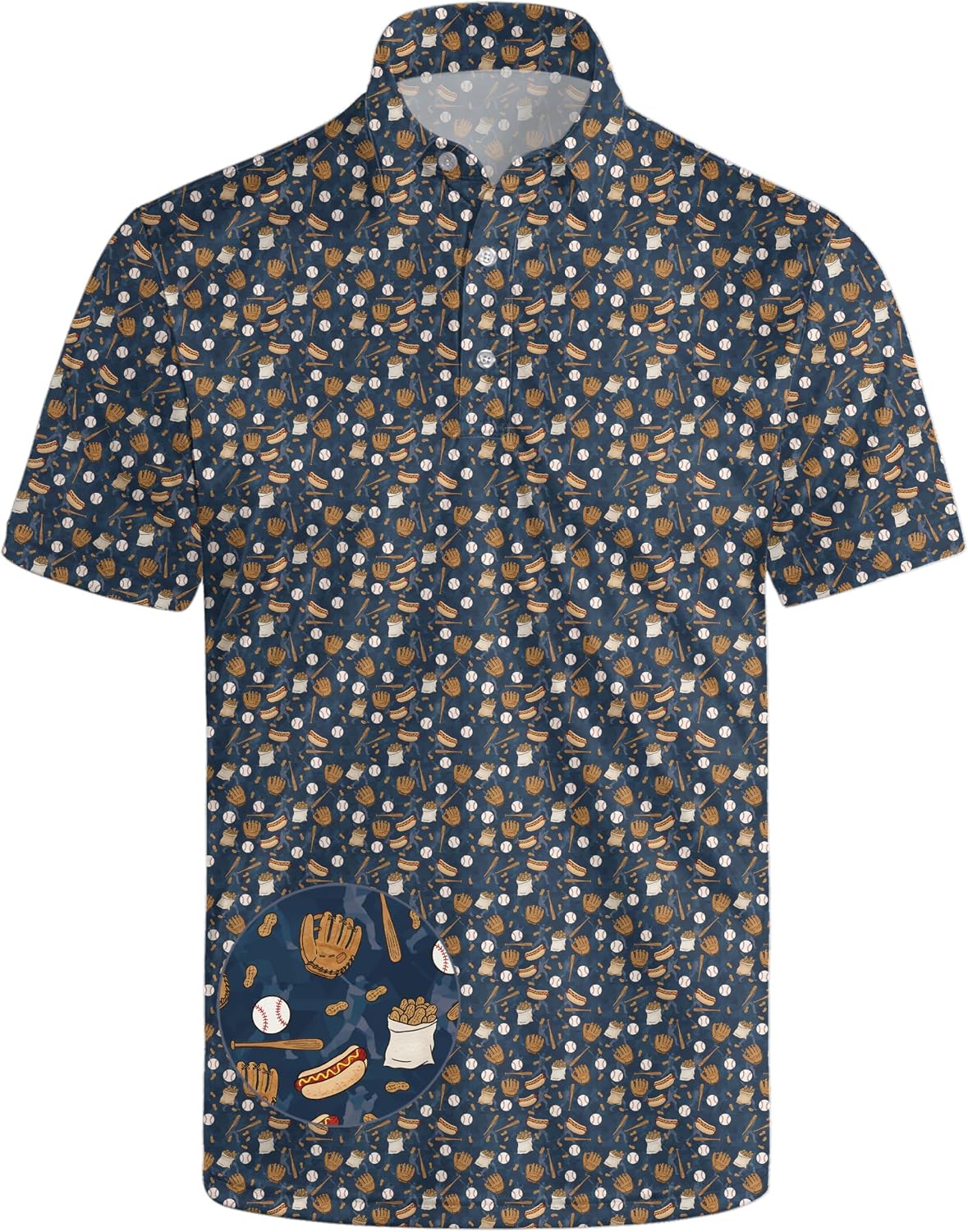 Men’s Funny Print Quick-Dry Performance Golf Polo Shirt