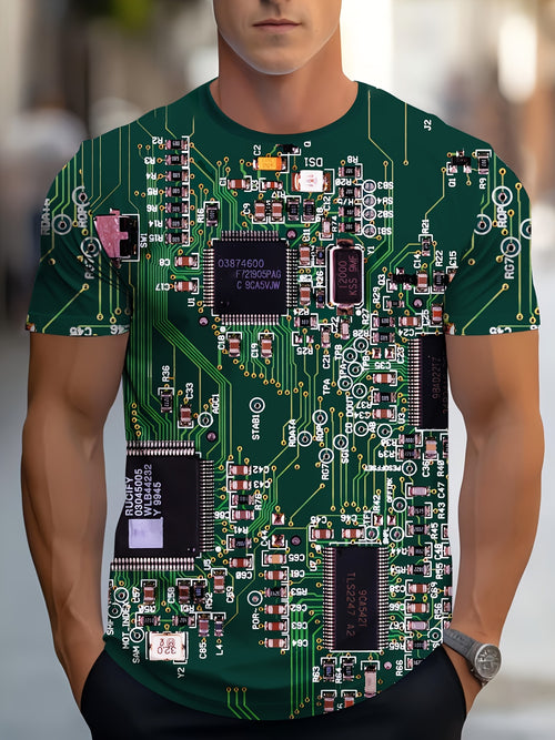 Men’s 3D Graphic Short Sleeve T-Shirt - Green