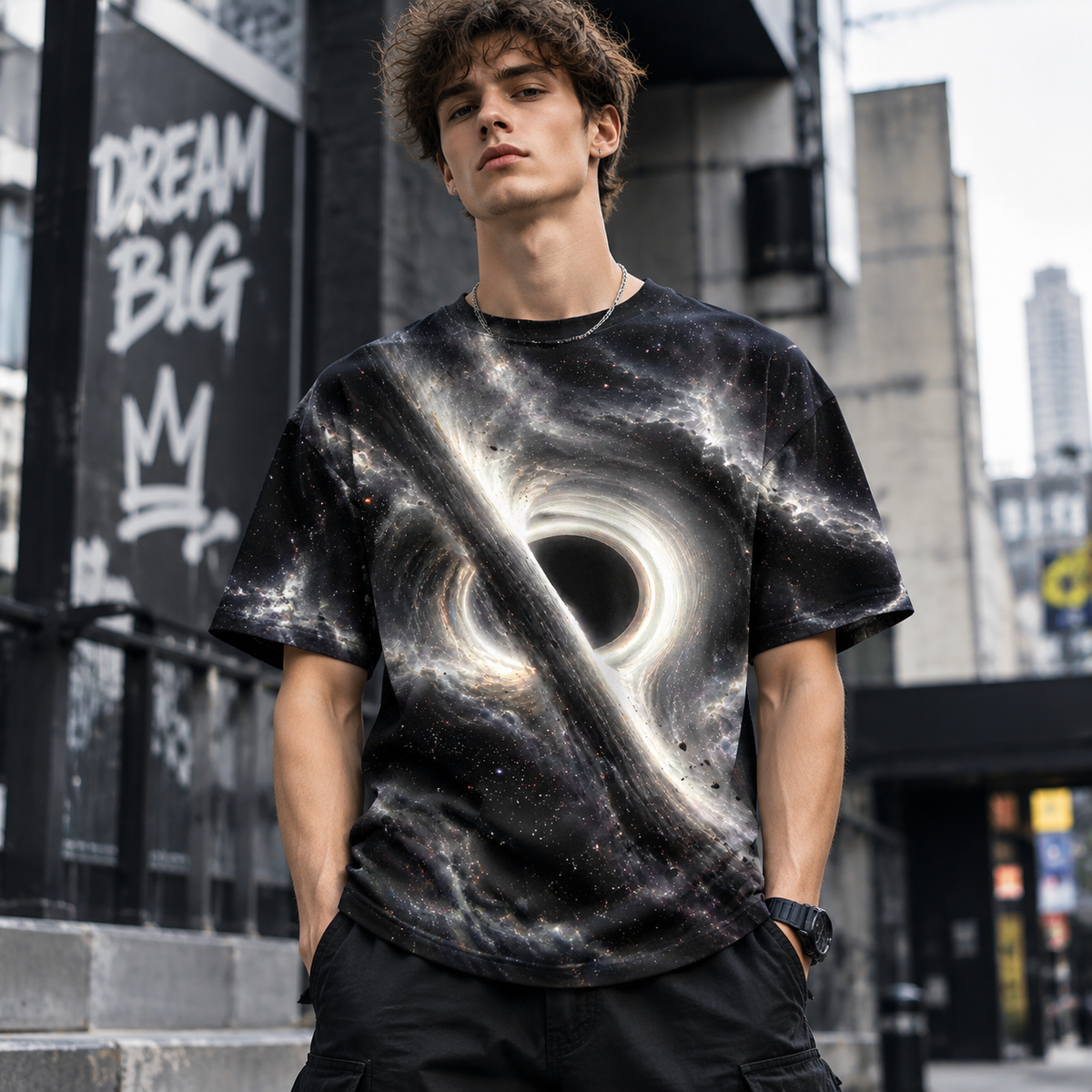 Men's 3D Graphic Print T-Shirt - All-Over Streetwear Tee