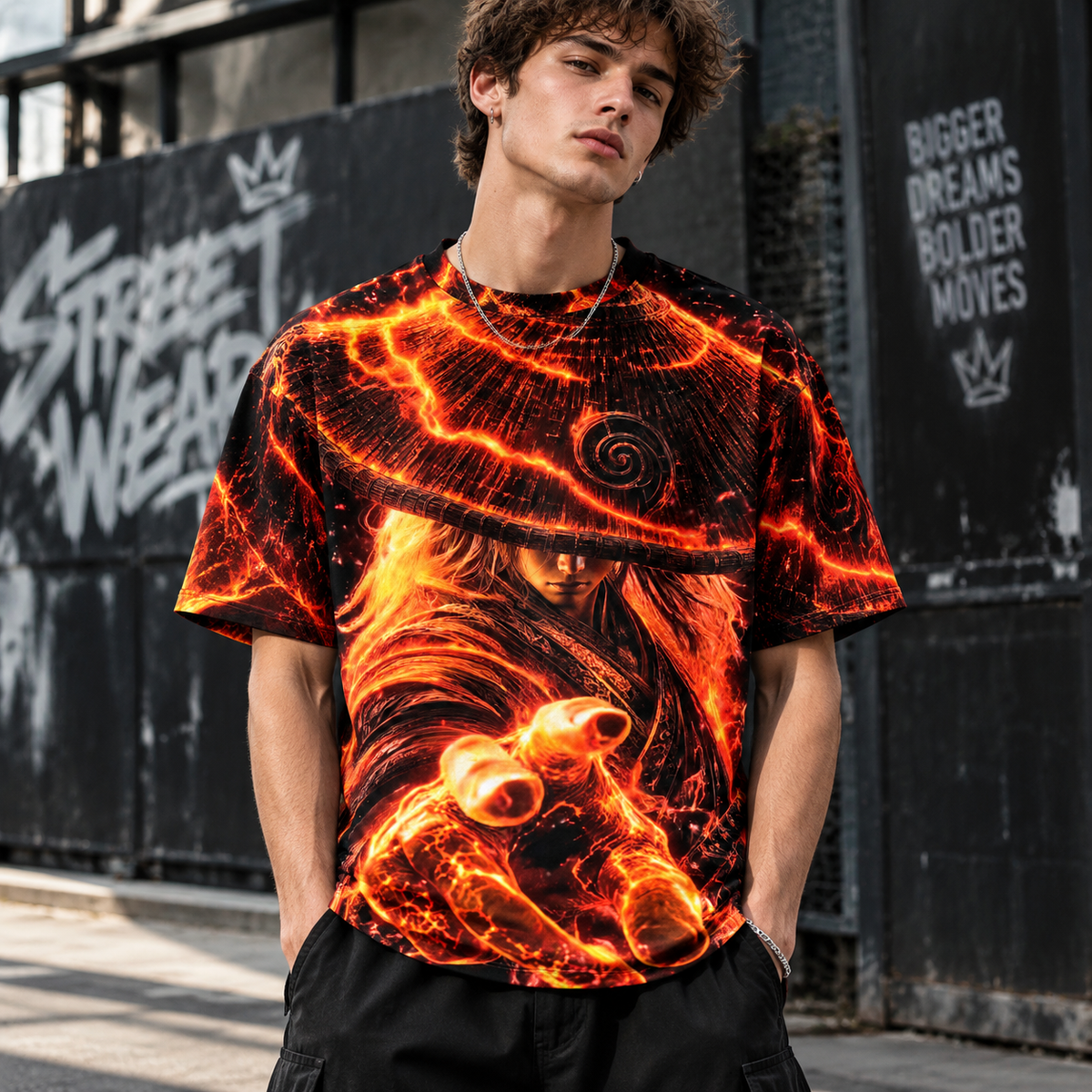Men's 3D Graphic Print T-Shirt - All-Over Streetwear Tee