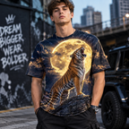 Men's 3D Graphic Print T-Shirt - All-Over Streetwear Tee