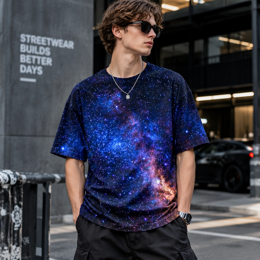 Men's 3D Graphic Print T-Shirt - All-Over Streetwear Tee