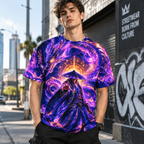 Men's 3D Graphic Print T-Shirt - All-Over Streetwear Tee